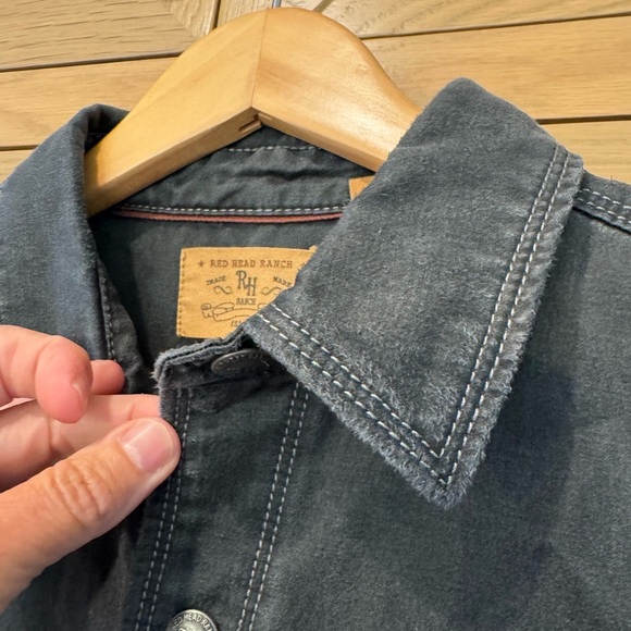 Men's Classic Red Head Ranch Snap Front Western Suede-like Shirt / Medium - Picture 6 of 12